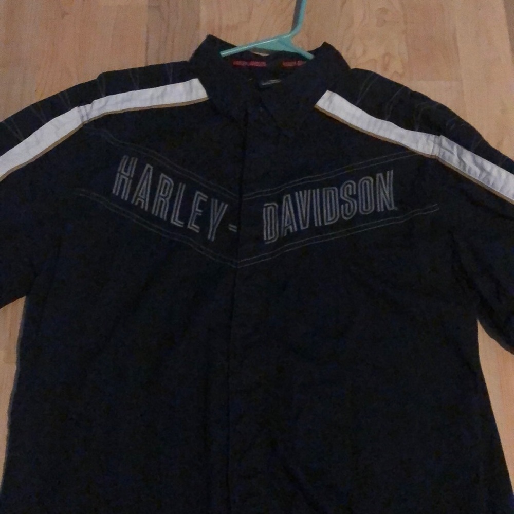 Mens Harley Davidson snap up garage shirt